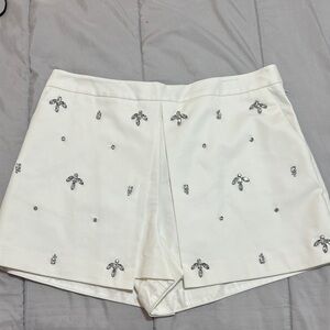 Embellished White Women's Shorts